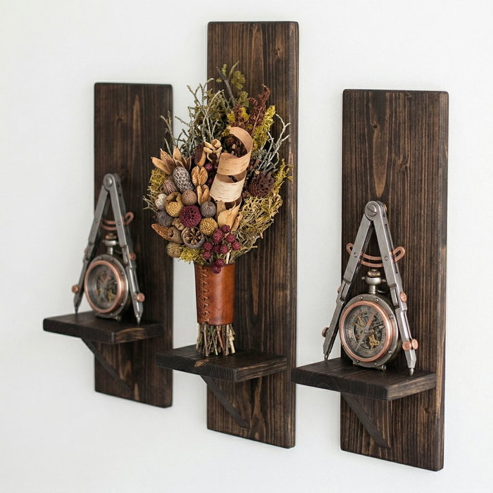 Hanah Home Raf321 Estantería Decorativa de Madera Maciza